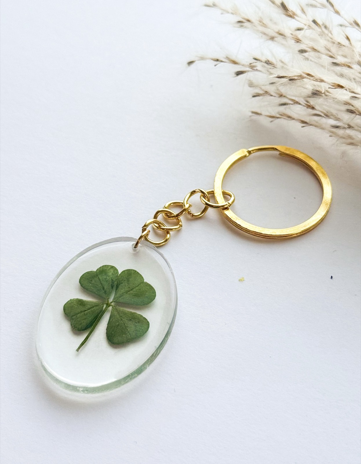 Clear oval keychain