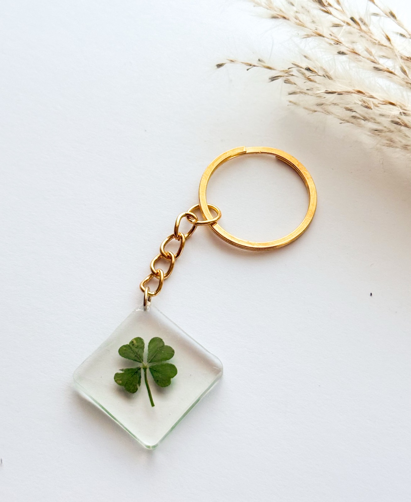 Clear square keychain